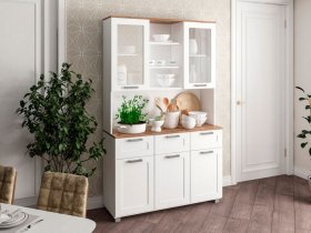 Буфет Катерини (дуб бельмунд/белое дерево) в Артёмовске - artyomovsk.mebel-nsk.ru | фото