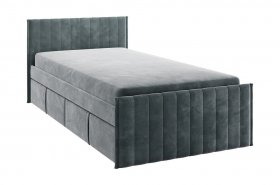 Кровать с ящиками Твикс 90*200 (графит велюр) в Артёмовске - artyomovsk.mebel-nsk.ru | фото