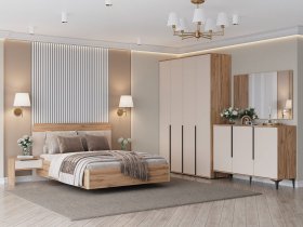 Модульная спальня Сицилия (дуб альпийский/тефия) в Артёмовске - artyomovsk.mebel-nsk.ru | фото