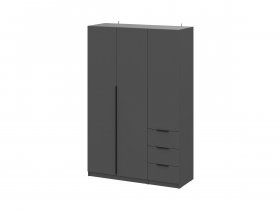 Шкаф трехстворчатый с ящиками ШК-22 (графит) в Артёмовске - artyomovsk.mebel-nsk.ru | фото